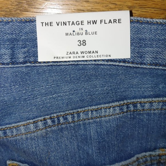NWT Zara Flare high waisted Malibu Jeans. 6 - Picture 6 of 7